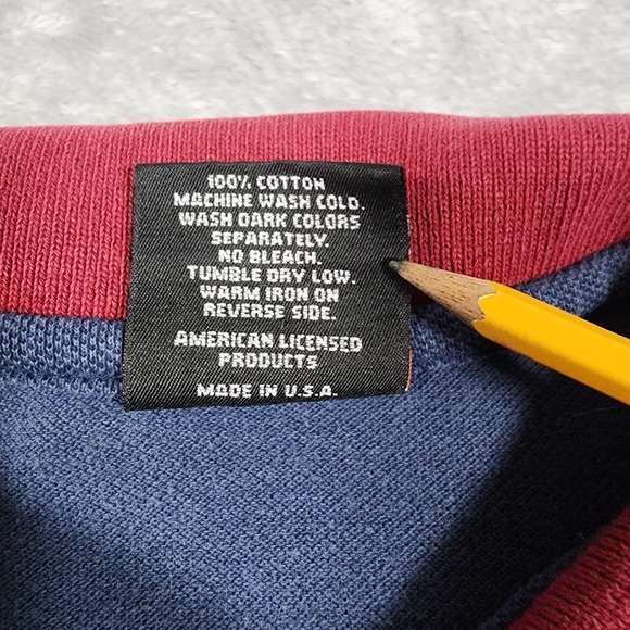 VINTAGE Harley-Davidson Polo Shirt Mens Large Blue Red Biker Made in USA 90s - Picture 9 of 14